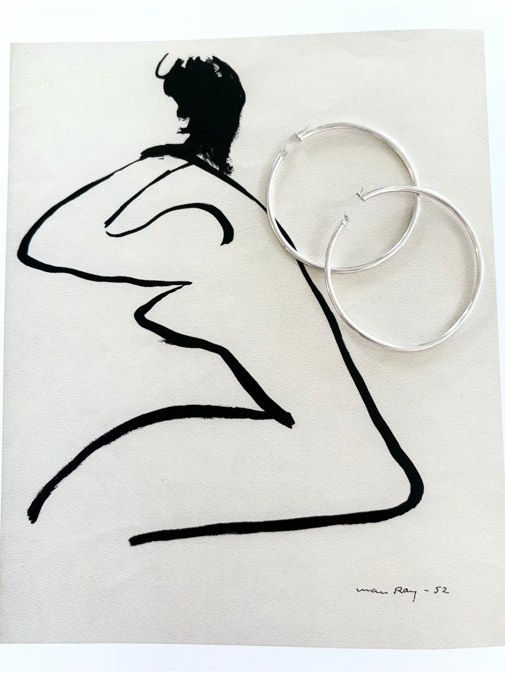 Sterling Silver 925 Hoop Earrings 2 inches